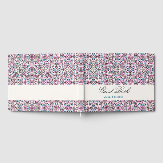 Marokkaanse lattice geometrische mandala bruiloft gastenboek (Volledig)
