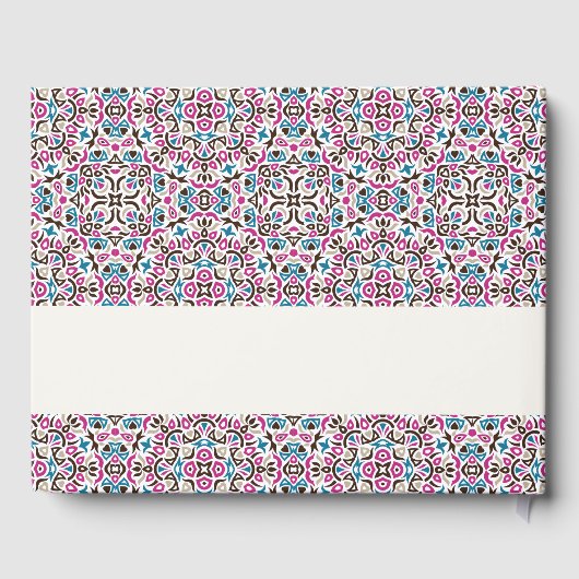 Marokkaanse lattice geometrische mandala bruiloft gastenboek (Achterkant)