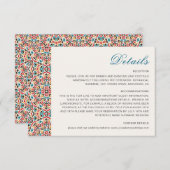 Marokkaanse lattice geometrische mandala bruiloft informatiekaartje (Voorkant / Achterkant)