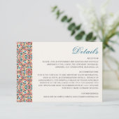 Marokkaanse lattice geometrische mandala bruiloft informatiekaartje (Staand voorkant)