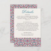 Marokkaanse lattice geometrische mandala bruiloft informatiekaartje (Voorkant / Achterkant)