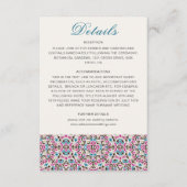 Marokkaanse lattice geometrische mandala bruiloft informatiekaartje (Voorkant)