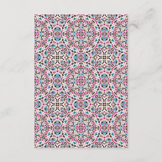 Marokkaanse lattice geometrische mandala bruiloft informatiekaartje (Achterkant)