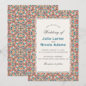 Marokkaanse lattice geometrische mandala bruiloft kaart (Voorkant / Achterkant)