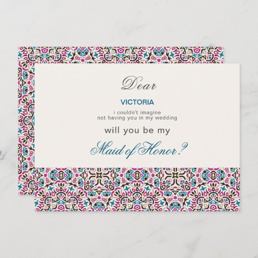 Marokkaanse lattice geometrische mandala bruiloft menu (Voorkant / Achterkant)