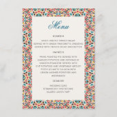 Marokkaanse lattice geometrische mandala bruiloft menu (Voorkant)