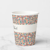 Marokkaanse lattice geometrische mandala bruiloft papieren bekers (Achterkant)