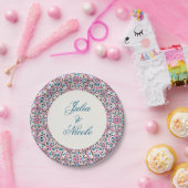 Marokkaanse lattice geometrische mandala bruiloft papieren bordje (Feest)