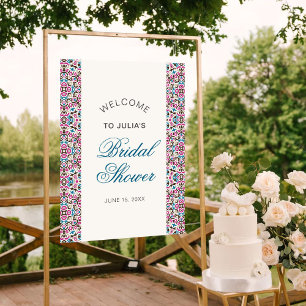 Marokkaanse lattice geometrische mandala bruiloft poster