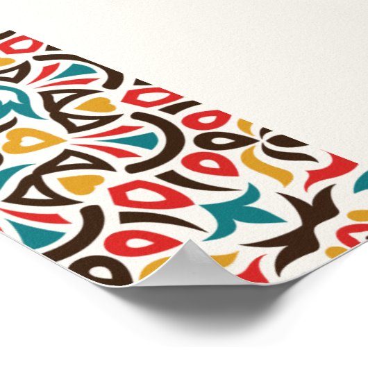 Marokkaanse lattice geometrische mandala bruiloft poster (Hoek)