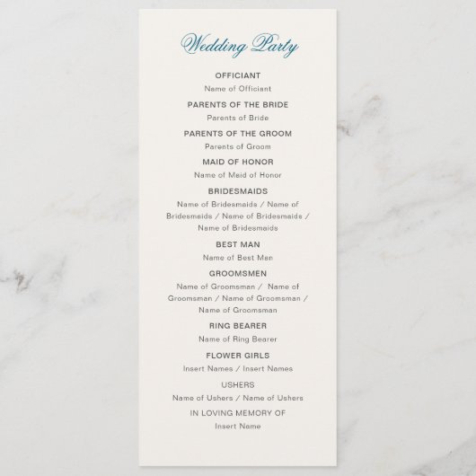 Marokkaanse lattice geometrische mandala bruiloft programmakaart (Achterkant)