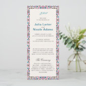 Marokkaanse lattice geometrische mandala bruiloft programmakaart (Staand voorkant)