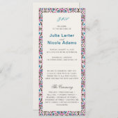 Marokkaanse lattice geometrische mandala bruiloft programmakaart (Voorkant / Achterkant)