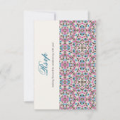 Marokkaanse lattice geometrische mandala bruiloft RSVP kaartje (Achterkant)