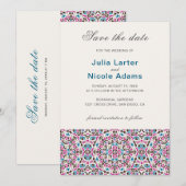 Marokkaanse lattice geometrische mandala bruiloft save the date (Voorkant / Achterkant)