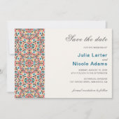 Marokkaanse lattice geometrische mandala bruiloft save the date (Voorkant)