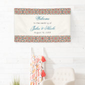 Marokkaanse lattice geometrische mandala bruiloft spandoek (Insitu)