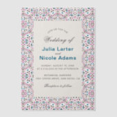 Marokkaanse lattice geometrische mandala bruiloft vellum uitnodigingen (Voorkant)