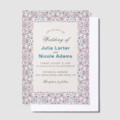 Marokkaanse lattice geometrische mandala bruiloft vellum uitnodigingen (Offset)