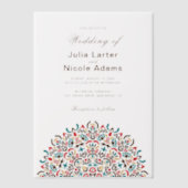 Marokkaanse lattice geometrische mandala bruiloft vellum uitnodigingen (Voorkant)