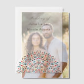 Marokkaanse lattice geometrische mandala bruiloft vellum uitnodigingen (Offset (Koppel))