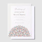 Marokkaanse lattice geometrische mandala bruiloft vellum uitnodigingen (Offset)