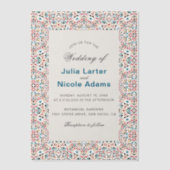 Marokkaanse lattice geometrische mandala bruiloft vellum uitnodigingen (Voorkant)