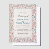 Marokkaanse lattice geometrische mandala bruiloft vellum uitnodigingen (Offset)