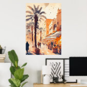 Marokkaanse levensmiddelenmarkt poster (Thuiskantoor)