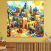 Marokkaanse magie in de kunst: Aousserd Canvas Afdruk (Insitu (Woonkamer))