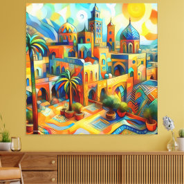 Marokkaanse magie in de kunst: Aousserd Canvas Afdruk
