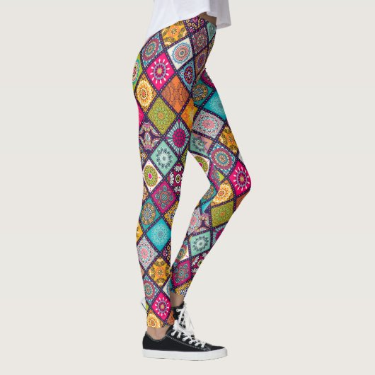 Marokkaanse mandala kleurrijke etnische stijl leggings (Rechts)