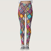 Marokkaanse mandala kleurrijke etnische stijl leggings (Voorkant)