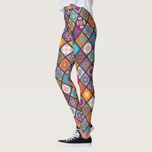 Marokkaanse mandala kleurrijke etnische stijl leggings (Links)