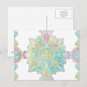 Marokkaanse Mandala Pattern Rainbow Waterverf Briefkaart (Voorkant / Achterkant)