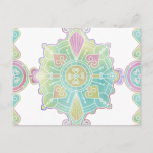Marokkaanse Mandala Pattern Rainbow Waterverf Briefkaart