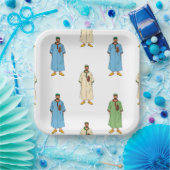 Marokkaanse mannen in Djellaba Motif Papieren Bordje (Feest)