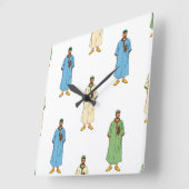Marokkaanse mannen in Djellaba Motif Vierkante Klok (Hoek)