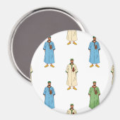 Marokkaanse Mannen in Djellaba Pattern Magneet (Voorkant / Achterkant)