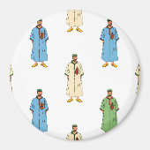 Marokkaanse Mannen in Djellaba Pattern Magneet (Voorkant)