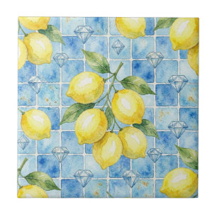 Marokkaanse mediterrane citroenen en diamanten tegeltje