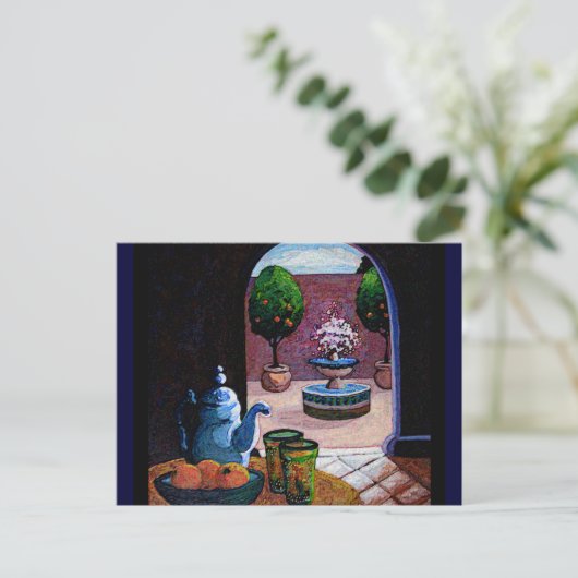 Marokkaanse mintthee briefkaart (Staand voorkant)