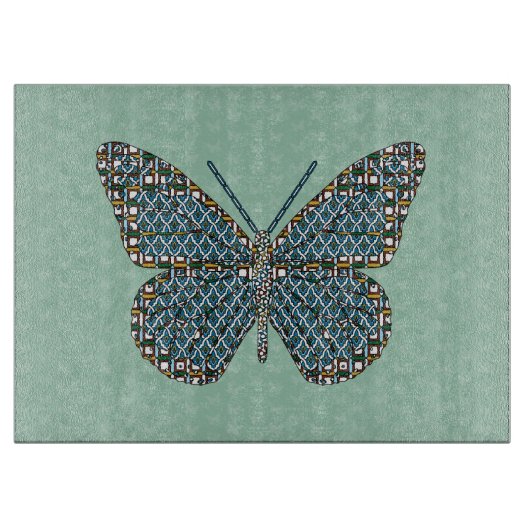 Marokkaanse monarch glazen snijplank (Voorkant)