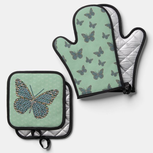 Marokkaanse monarch ovenwant & pannenlap set (Voorkant / Achterkant)