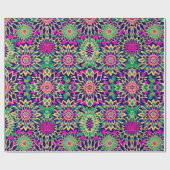 Marokkaanse mozaïek boho geometrische bloemen goud cadeaupapier (Vlak)