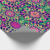 Marokkaanse mozaïek boho geometrische bloemen goud cadeaupapier (Hoek)