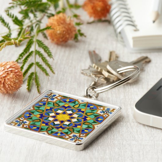 Marokkaanse mozaïek foto - sleutelhanger (Zijkant)