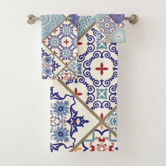 Marokkaanse mozaïek geometrisch patroon bad handdoek (Insitu)
