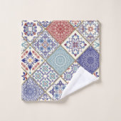 Marokkaanse mozaïek geometrisch patroon bad handdoek (Wasdoekje)