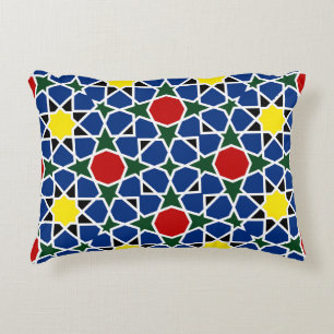 Marokkaanse Mozaïek Geometrisch Patroon ontwerp te Accent Kussen